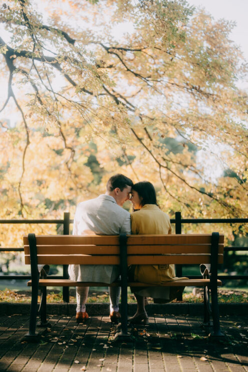 Tokyo engagement pre-wedding photography in autumn - Japan portrait photographer Ippei and Janine