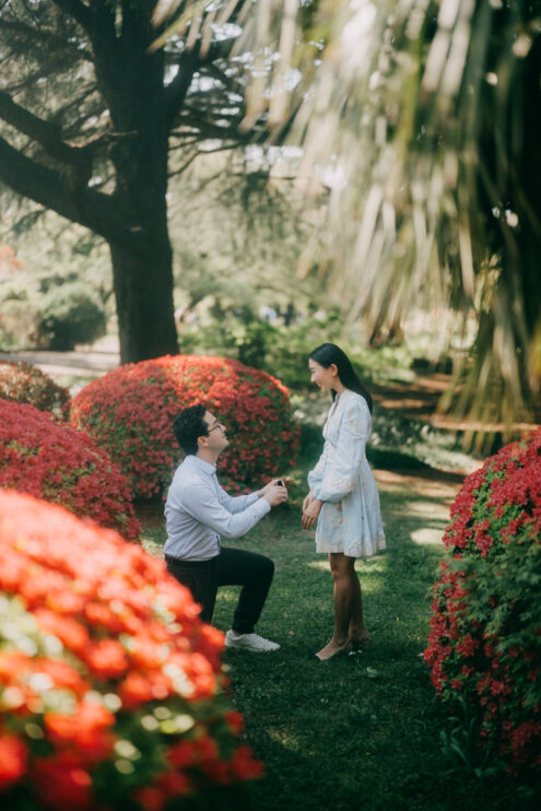 Tokyo surprise proposal photoshoot in nature - Ippei and Janine Photography