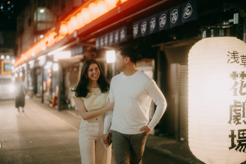 Tokyo evening engagement photoshoot - Ippei and Janine Photography