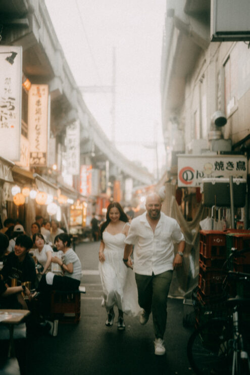 Tokyo cinematic engagement photoshoot - Ippei and Janine Photography