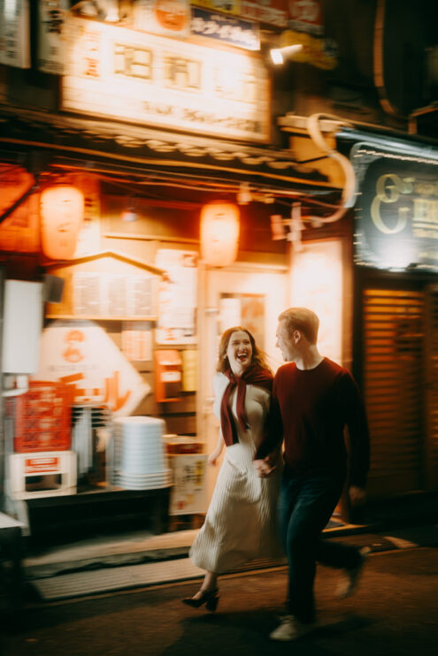 Tokyo engagement photography at night - Ippei and Janine Photography