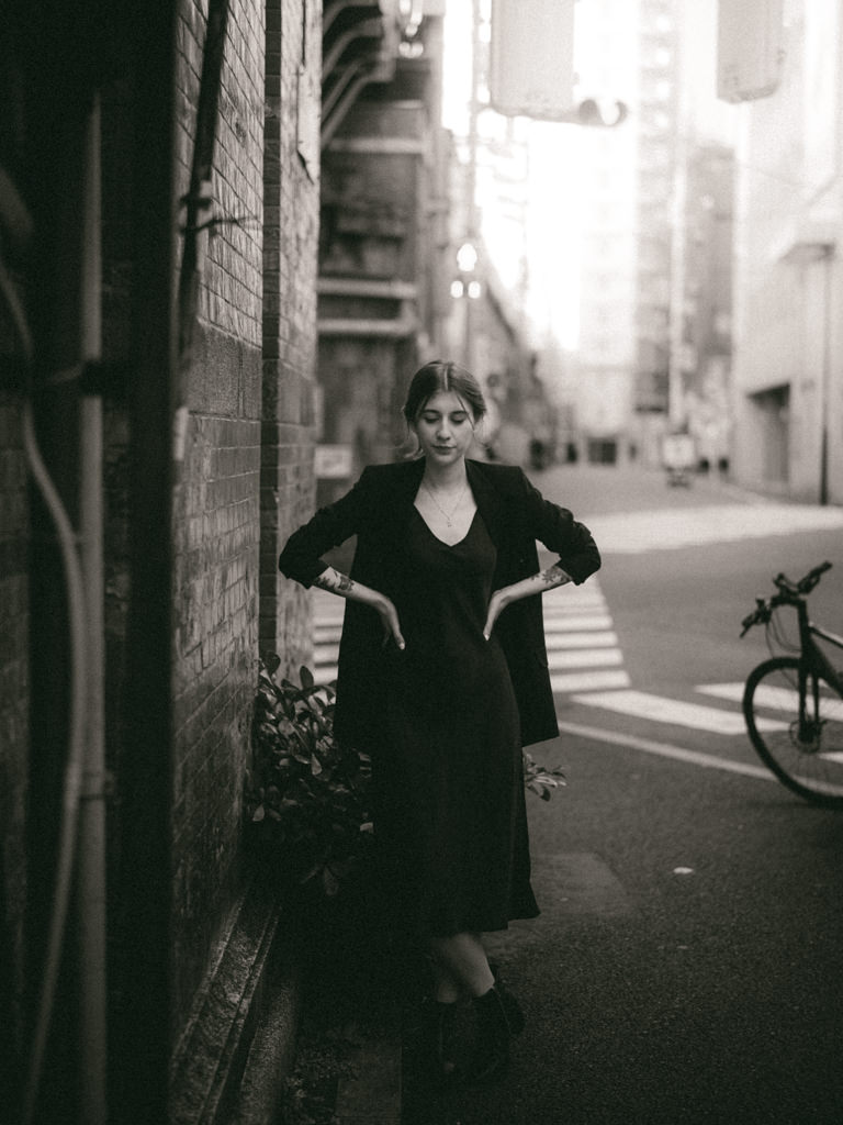 Black and white Tokyo portrait photography