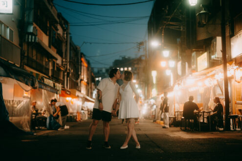 Tokyo evening cinematic engagement photographer - Ippei and Janine Photography