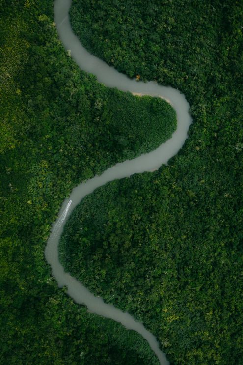 Aerial view of mangrove river, Japan off-the-beaten-path drone photography by Ippei and Janine