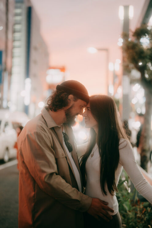 Tokyo evening engagement photography - Ippei and Janine Photography