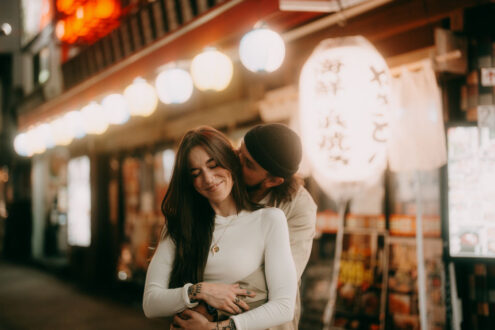 Tokyo cinematic engagement photoshoot - Ippei and Janine Photography