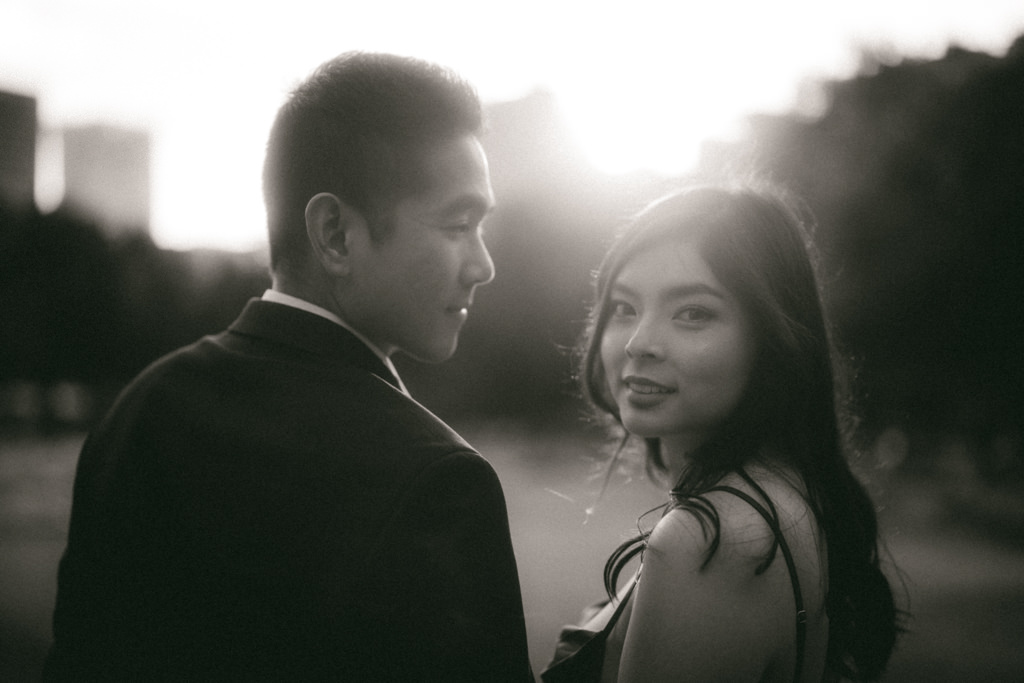Tokyo black and white engagement photography - Ippei and Janine Photography
