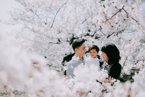 Tokyo cherry blossoms family portrait – Ippei and Janine Photography