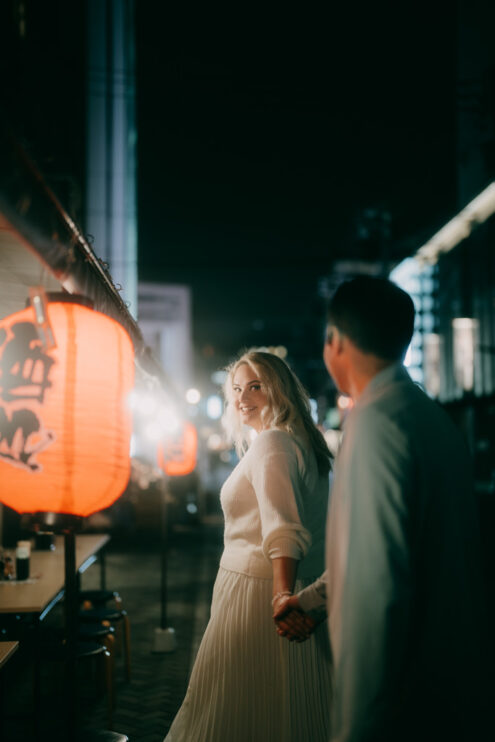 Tokyo evening engagement photoshoot - Ippei and Janine Photography