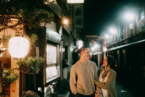 Tokyo cinematic portrait photography at night - Ippei and Janine Photography