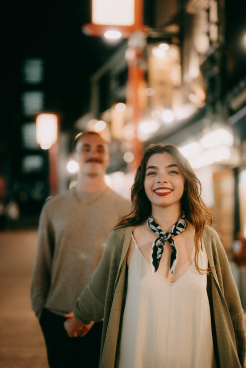 Tokyo night engagement photography - Ippei and Janine Photography