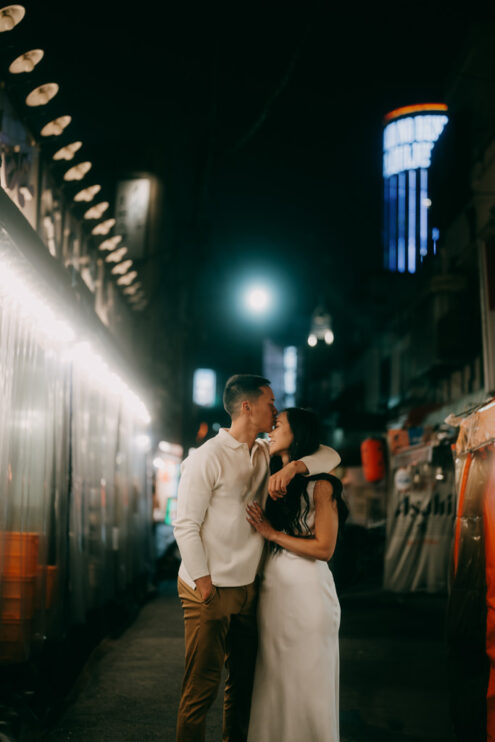 Tokyo engagement photoshoot at night - Ippei and Janine Photography