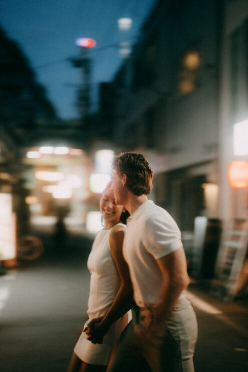 Tokyo evening engagement photoshoot - Ippei and Janine Photography