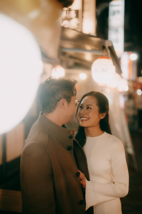 Tokyo night engagement photoshoot - Ippei and Janine Photography