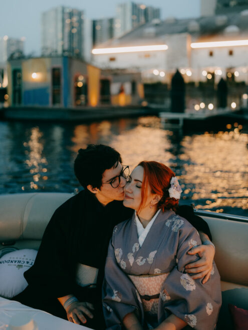 Tokyo private boat cruise engagement photoshoot
