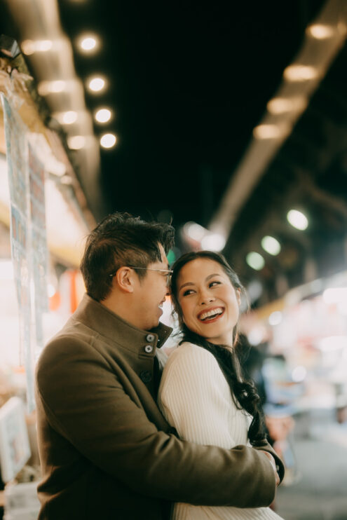 Tokyo engagement photoshoot at night - Ippei and Janine Photography