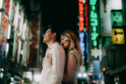 Tokyo cinematic night couple photoshoot - Ippei and Janine Photography