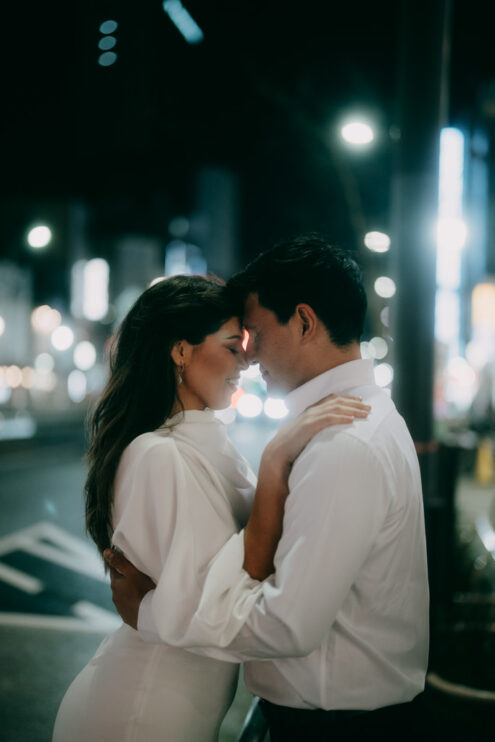 Tokyo evening engagement photography by Ippei and Janine