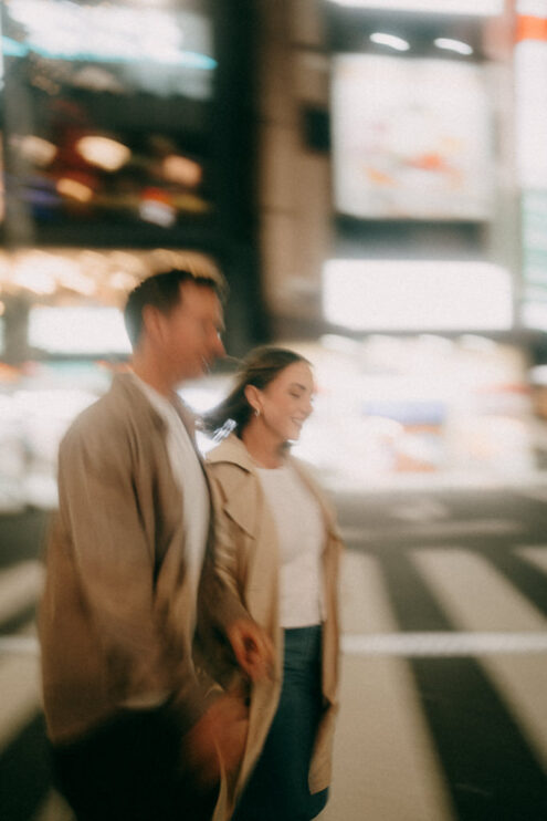 Tokyo night cinematic engagement photoshoot - Ippei and Janine Photography