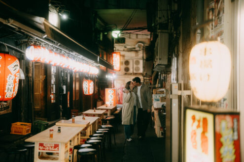 Tokyo evening engagement photography - Ippei and Janine Photography