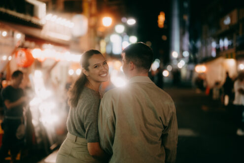 Tokyo night engagement photoshoot by Ippei and Janine Photography