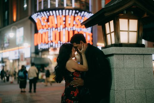 Tokyo night couples portrait photography in Asakusa - Ippei and Janine Photography