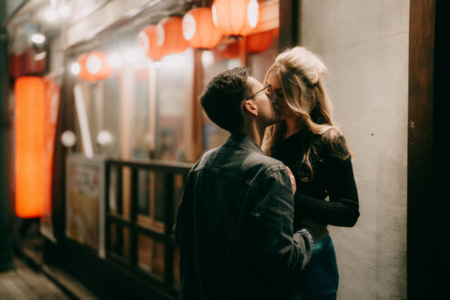Tokyo night couple photography - Ippei and Janine Photography