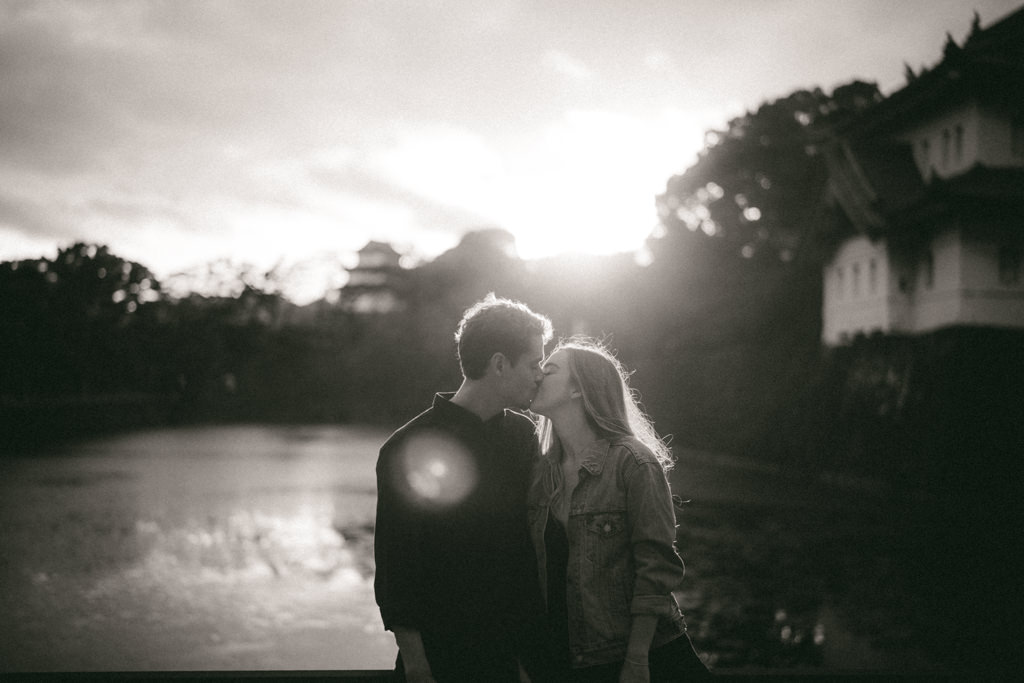 Tokyo black and white engagement photography - Ippei and Janine Photography