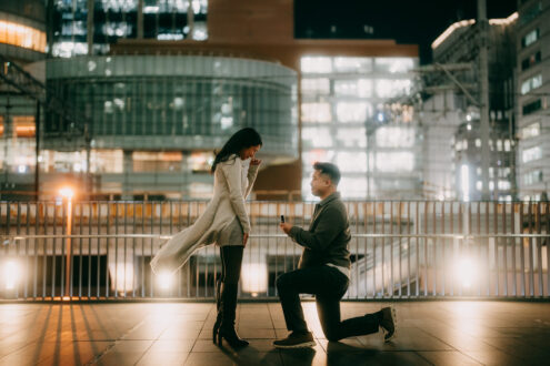 Tokyo cinematic surprise proposal photography by Ippei and Janine