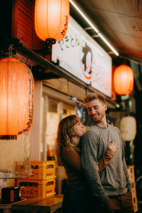 Tokyo engagement photoshoot at night - Ippei and Janine Photography