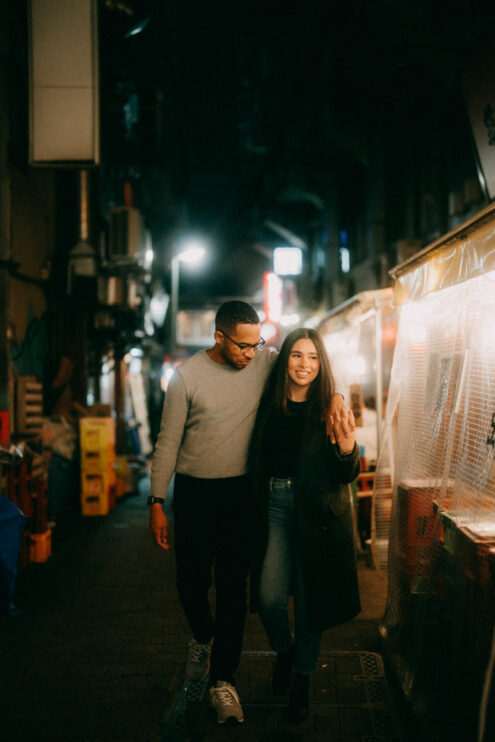 Tokyo night couples photoshoot - Ippei and Janine Photography