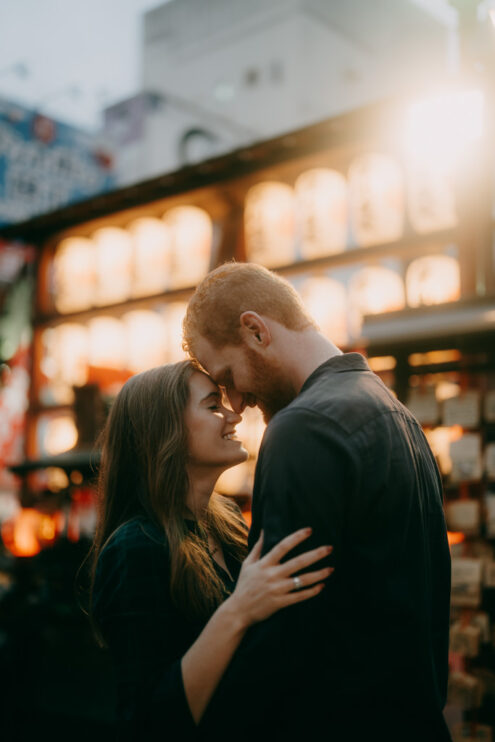 Tokyo engagement portrait at night - Ippei and Janine Photography