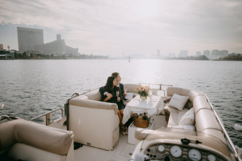 Tokyo engagement photography on private cruise