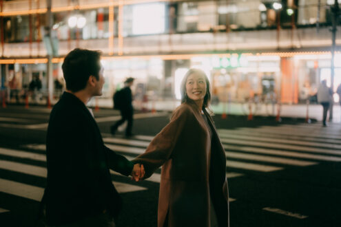 Tokyo night engagement photoshoot - Ippei and Janine Photography