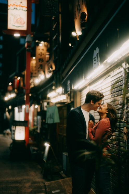 Tokyo Night Couple Portrait Photoshoot in Asakusa by Ippei and Janine Photography