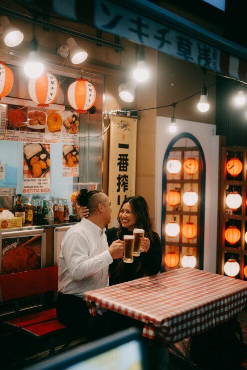 Tokyo engagement photoshoot at izakaya - Ippei and Janine Photography