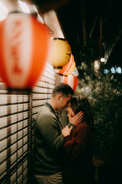 Tokyo engagement portrait photography at night - Ippei and Janine Photography