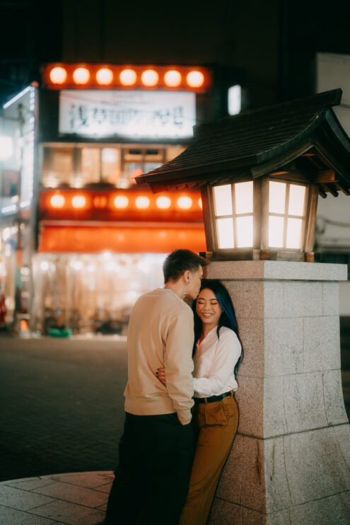 Tokyo evening engagement photography - Ippei and Janine Photography