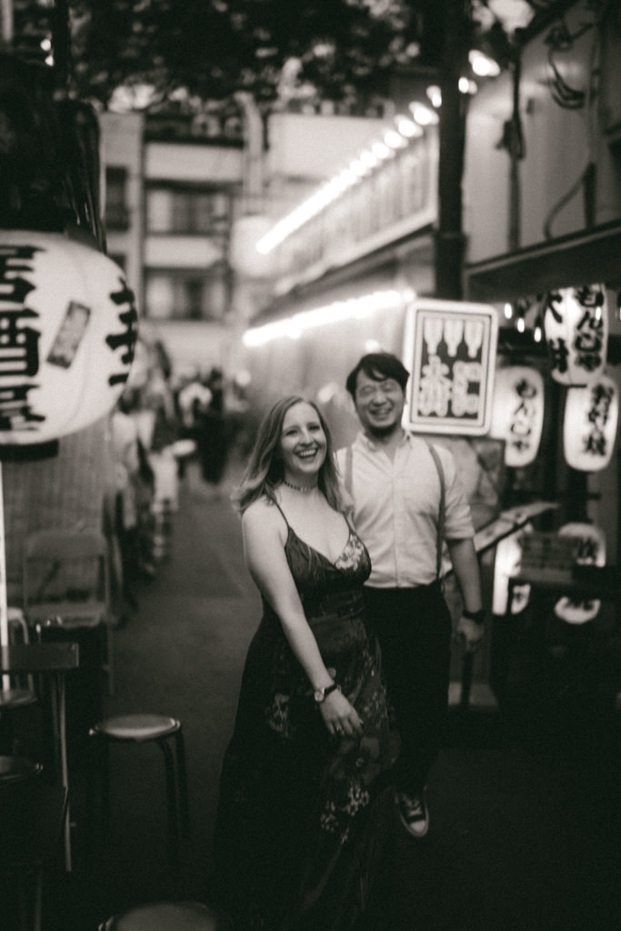 Tokyo black and white engagement photography - Ippei and Janine Photography