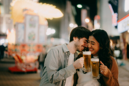 Tokyo engagement photoshoot at night - Ippei and Janine Photography