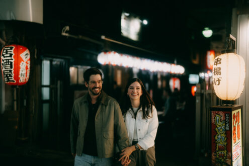 Tokyo night engagement photoshoot - Ippei and Janine Photography