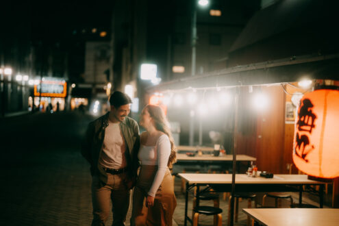 Tokyo evening engagement photoshoot - Ippei and Janine Photography
