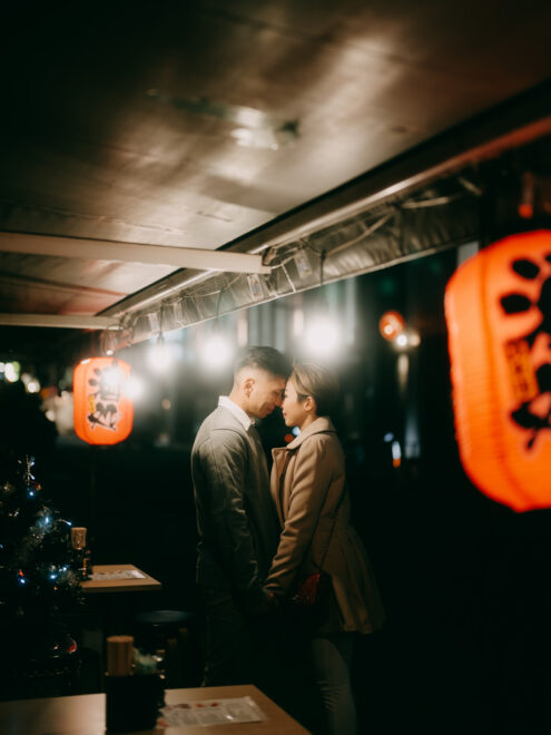 Tokyo evening prewedding photography by Ippei and Janine