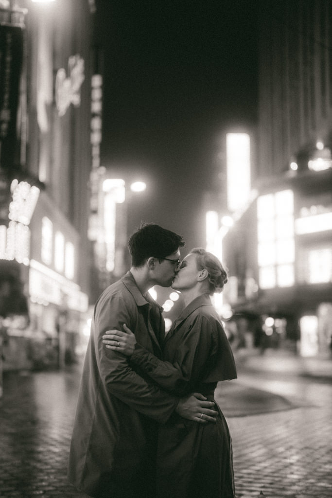 Tokyo black and white engagement photography - Ippei and Janine Photography