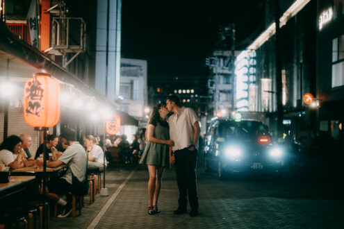 Tokyo evening engagement photography - Ippei and Janine Photography