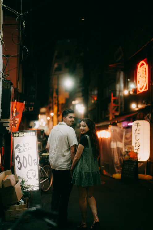 Tokyo evening engagement photography - Ippei and Janine Photography