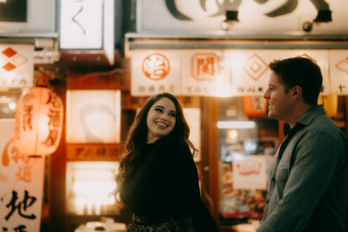Tokyo night engagement photography - Ippei and Janine Photography