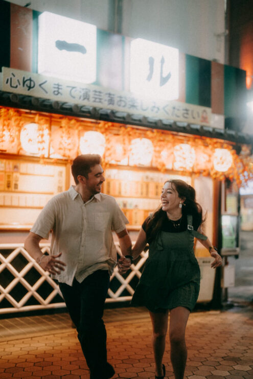 Tokyo engagement photography at night - Ippei and Janine Photography