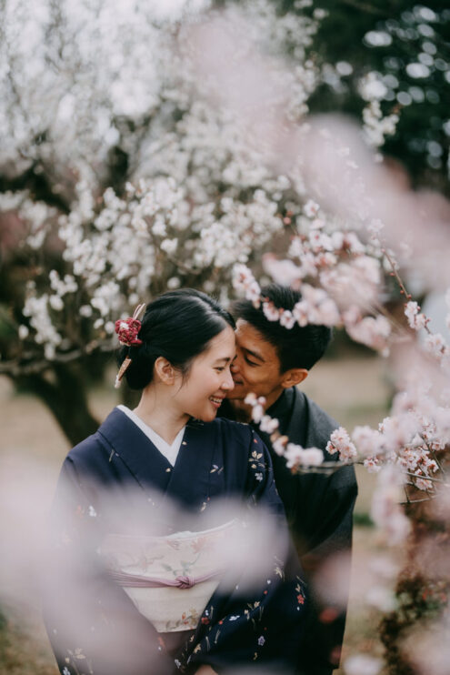Tokyo photoshoot with plum blossoms in February