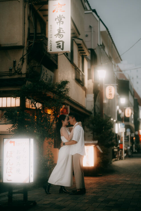 Tokyo night engagement photoshoot - Ippei and Janine Photography